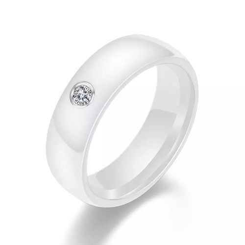 White Label Pure White Ceramic No Fade Ring - 6mm White
