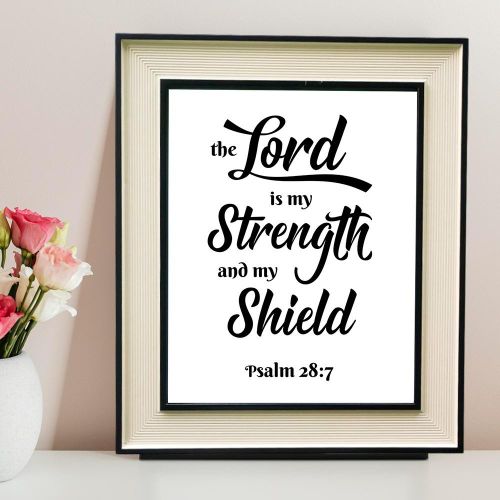 product_image_name-Generic-A4 Photo or Picture Frame With Artwork - Strenght Theme - 8x10- White-3