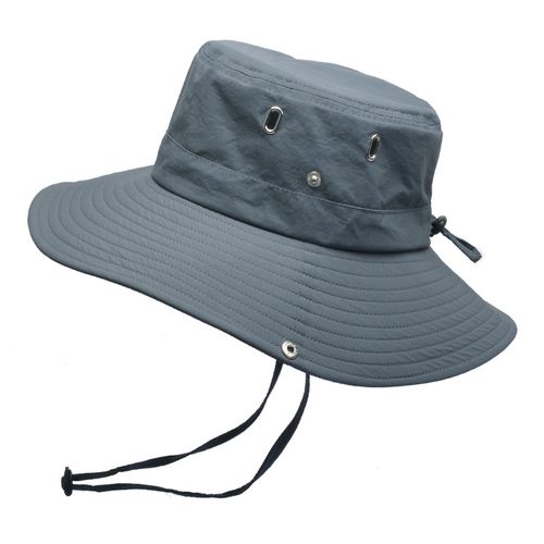 Shop Generic Summer men's breathable sun hat outdoor fishing hat sun  protection solid color fisherman hat big eaves travel women's Beach caps-Deep  gray Online