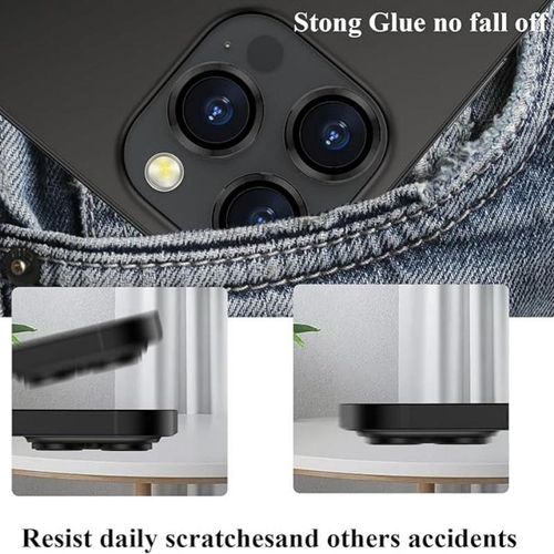 Generic 3-Pack Camera Lens Protector for iPhone 17 Pro / 17 Pro Max, Full Coverage, Anti-Scratch, Black - image 4