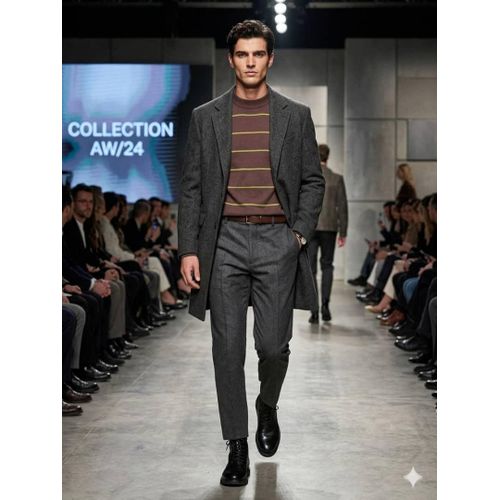 product_image_name-Generic-Men's Striped Knit Crewneck Sweater - Plum & Lime Green-2