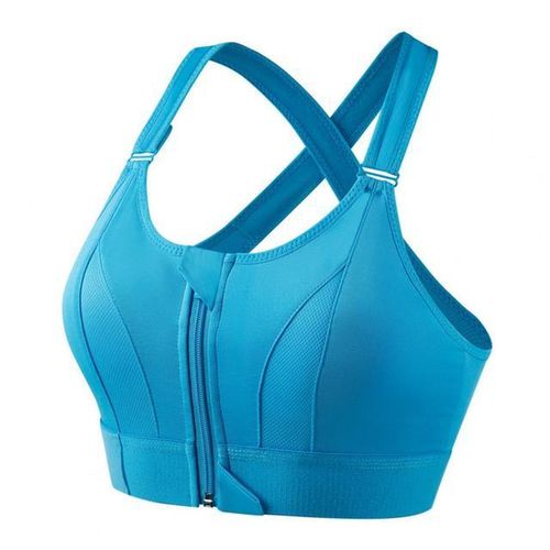 Shop Generic Shockproof Sports Bra Shockproof Yoga Fitness Bras Women's  Front Zipper Adjustable Racerback Wide Straps For High Elasticity Online