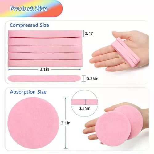 product_image_name-Generic-Compressed Facial Sponge (12pcs) – Reusable Face Cleansing & Makeup Removal Sponge-8