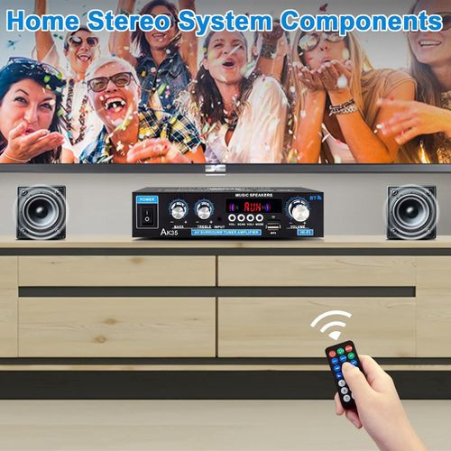 product_image_name-SIKITUT-AK35 Stereo Audio Amplifier Bluetooth 5.0, 2.0 Channel Amplifier Stereo Receivers with Bass & Treble Control-4