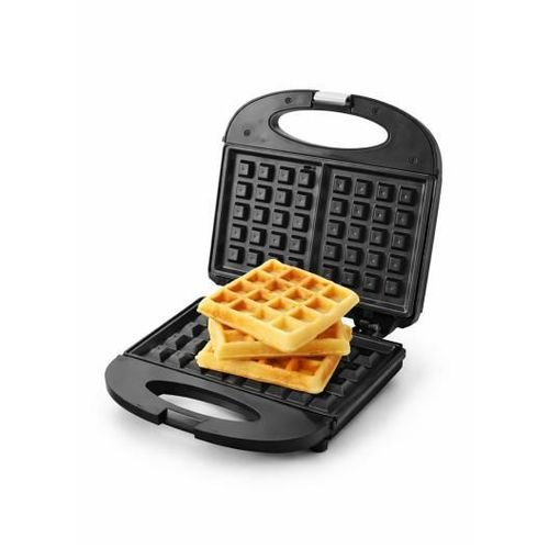 White Label 1000W Waffle Maker - 2Pcs Nonstick Belgian Waffle Baking Machine with Automatic Temperature Control, Indicator Lights & Cool-Touch Design - Black