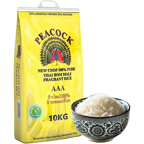 Peacock Thai Jasmine Rice - 10kg - White/Yellow