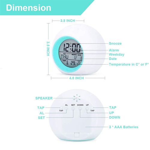 product_image_name-Generic-Kids Digital Alarm Clock, 7 Color Night Light-3