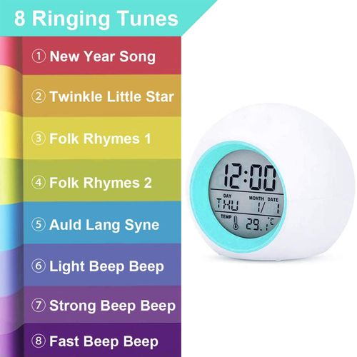 product_image_name-Generic-Kids Digital Alarm Clock, 7 Color Night Light-4