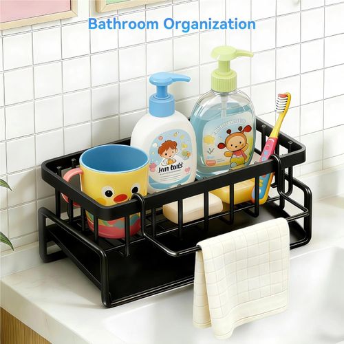 product_image_name-ShebSheb-Kitchen Sink Organizer Rack, Sponge Holder for Kitchen, Organizer Rack for Kitchen Accessories, Soap Dispenser Countertop Organizer for Home-7