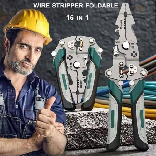 Generic 16-in-1 Foldable Multi-Function Wire Stripper,Wire Cutter Wire C-rimping Tool - image 7