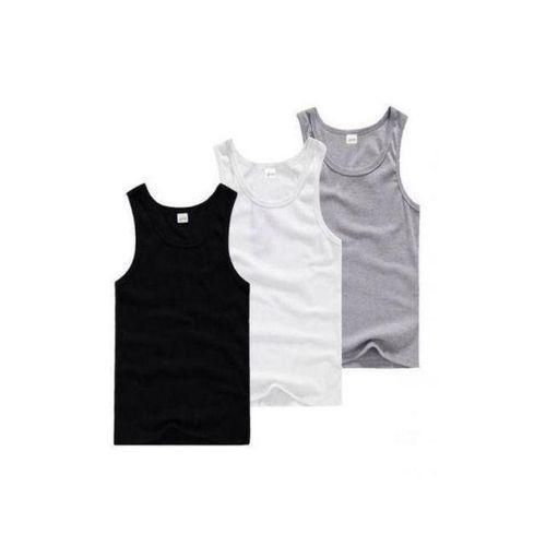 product_image_name-White Label-3-in-1 Pack Men's Quality Singlet - Black/White/Grey-1