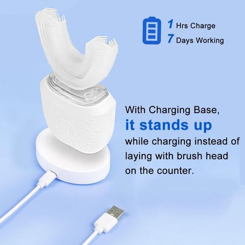 Generic UltraWhite 360° Automatic LED Whitening Toothbrush – Rechargeable U-Shaped Design - image 6