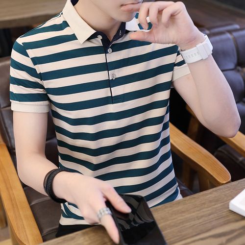 Shop Generic Slim Korean Lapel Stripe 