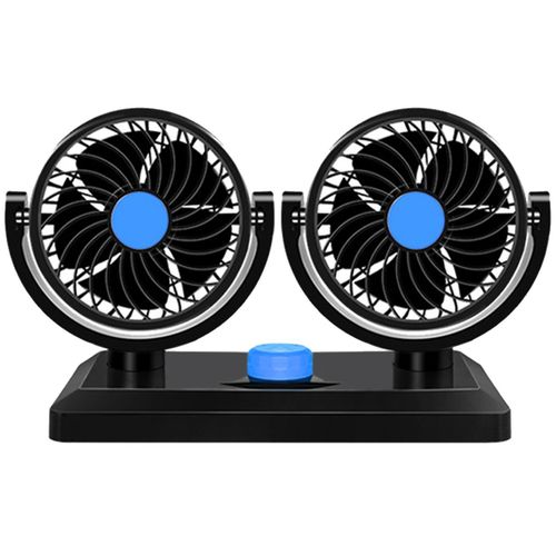Generic Dual Head Car Fan Portable Vehicle 360° Rotatable Auto Cooling Cooler