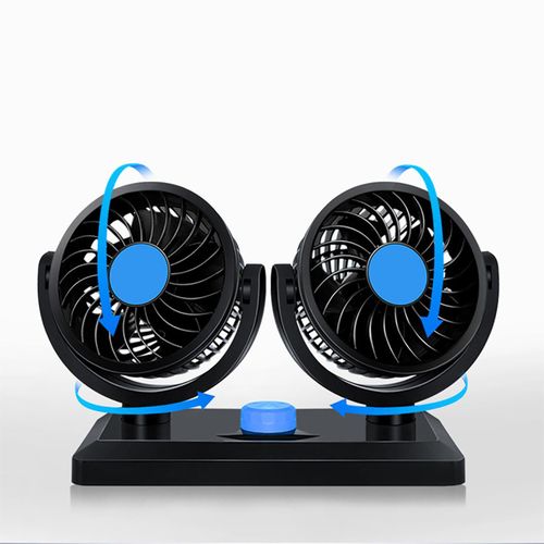 Generic Dual Head Car Fan Portable Vehicle 360° Rotatable Auto Cooling Cooler - image 3