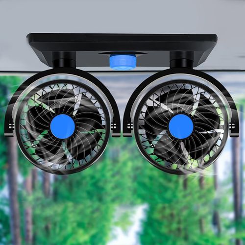 Generic Dual Head Car Fan Portable Vehicle 360° Rotatable Auto Cooling Cooler - image 6