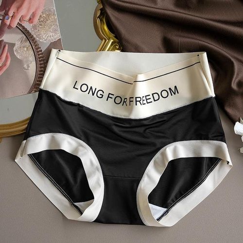 Shop Generic Women Ice Silk Underwear Panties Satin Seamless Mid Waist  Briefs Sexy Breathable Yoga Underpants Invisible Sports Lingeries Online