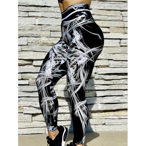 High Waist Printed Slim Ankle Fitness Leggings