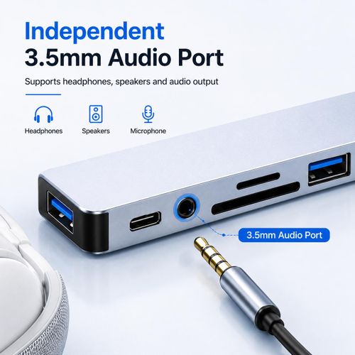 Generic USB-C Hub 8-in-1: Type-C Multiport Adapter with Audio, Card Readers & High-Speed USB - image 4