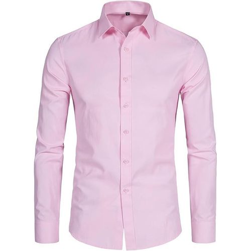 product_image_name-Banagat-Men's Wrinkle-free Corporate Quality Formal Office Plain Long Sleeve Shirt - Pink-1