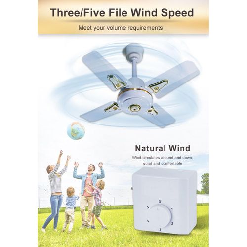 product_image_name-DELUXE-24" High-Quality Short Blade Ceiling Fan - 220- 240V- 60W - White-6