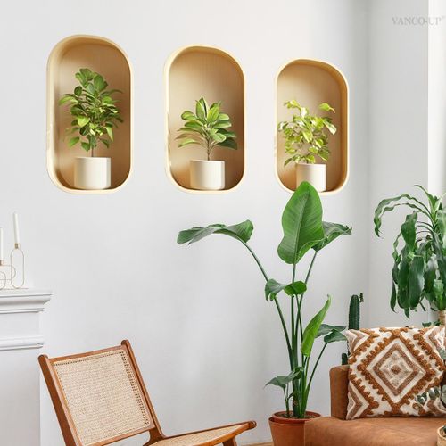 product_image_name-Generic-(3 Pieces) 3D Decorative Wall Stickers, Vintage Vase Decorative Stickers-3