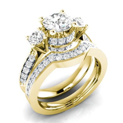 product_image_name-Generic-2- Piece Wedding Ring - Silver - Gold-1
