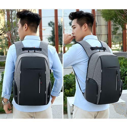 product_image_name-AIDAILU-Men Laptop Bag High Quality Male Backpack with USB Port - Grey/Black-4