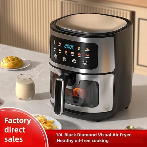 product_image_name-Silver Crest Star-10 liters Digital Air fryer black and silver color touchscreen -1