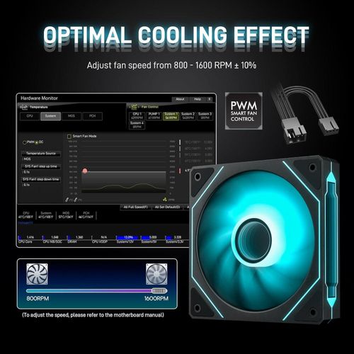 Generic 2-pack cooling fans with ARGB controller, silent cooling, suitable for server and gaming PC cooling. - image 6