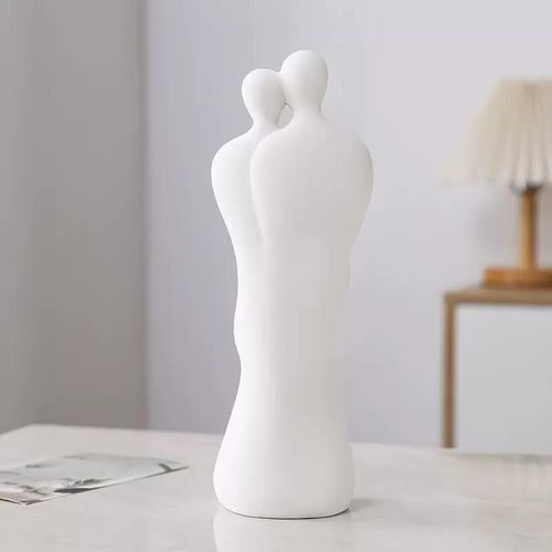 product_image_name-Generic-White Ceramic Family Sculpture with Resin Heart Accent-3