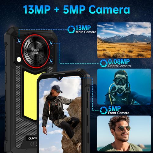 product_image_name-OUKITEL-WP53S Rugged Smartphone - Android 14 Rugged Phone, 6.0" HD+ Screen,12GB 128GB 1TB Expansion Smartphones, 6300mAh Battery, 20MP+5MP Camera, 4G Dual SIM,NFC,BT5.0,Face ID, Black-8