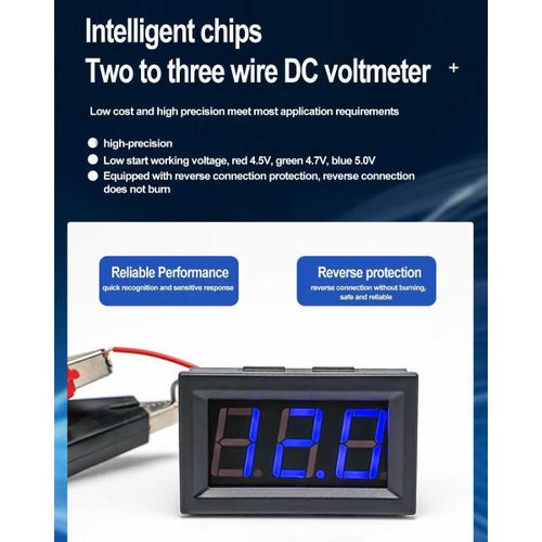 Generic Mini Digital DC Voltmeter 5-120V 2-Wire LED Voltage Meter For Battery Solar Car, Red - image 6