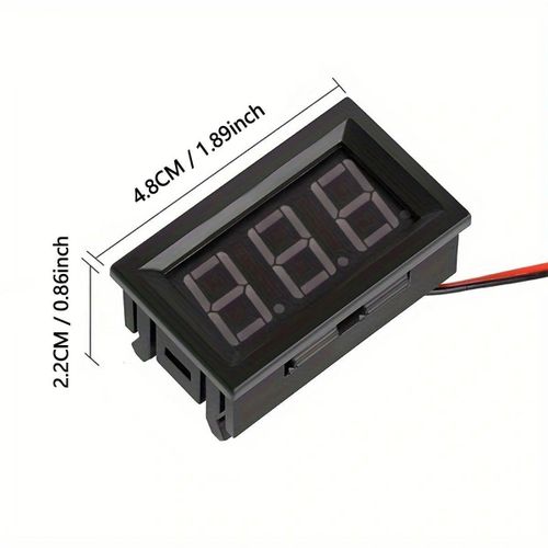 Generic Mini Digital DC Voltmeter 5-120V 2-Wire LED Voltage Meter For Battery Solar Car, Red - image 8