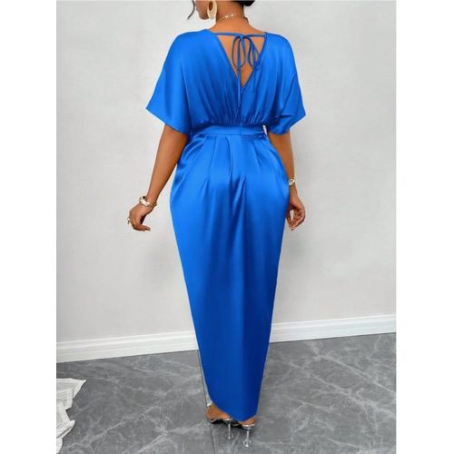 Generic Glossy Satin Flowy Maxi Dress