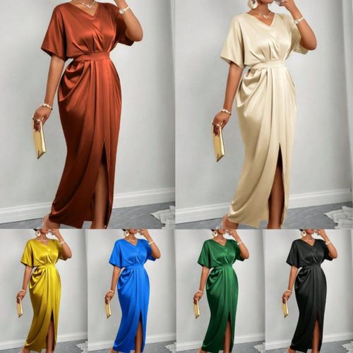 Generic Glossy Satin Flowy Maxi Dress - image 2