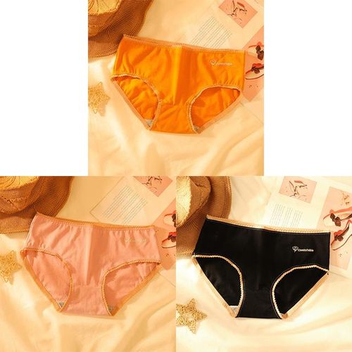 Shop Generic Women's Underwear Cotton Plus Size Seamless Panties Graphene  Moisture-Conducting Underwear Breathable Female Briefs 3pcs/lot Online