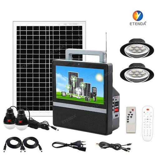 product_image_name-Generic-Solar Rechargeable Portable 10'' Television with Bulbs- black-2