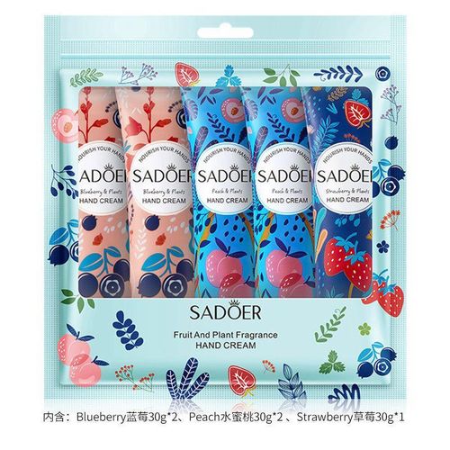 SADOER 5PCS Plant Extract Nourishing & Moisturizing Hand Cream Set