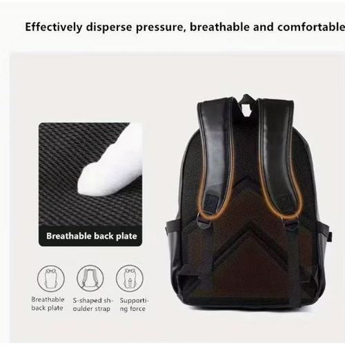 Generic Men's Lightweight Backpack - Large Capacity Anti-Fade Black Laptop Bag - image 6