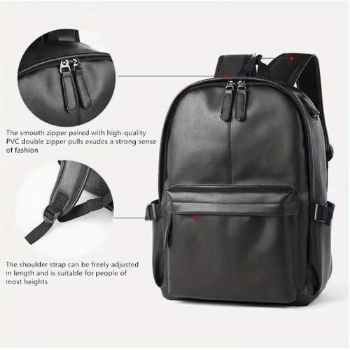 Generic Men's Lightweight Backpack - Large Capacity Anti-Fade Black Laptop Bag - image 8