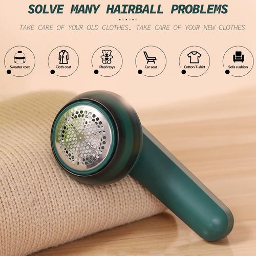 product_image_name-Generic-Electric lint remover, 6-blade, USB rechargeable, suitable for clothing - Green-2
