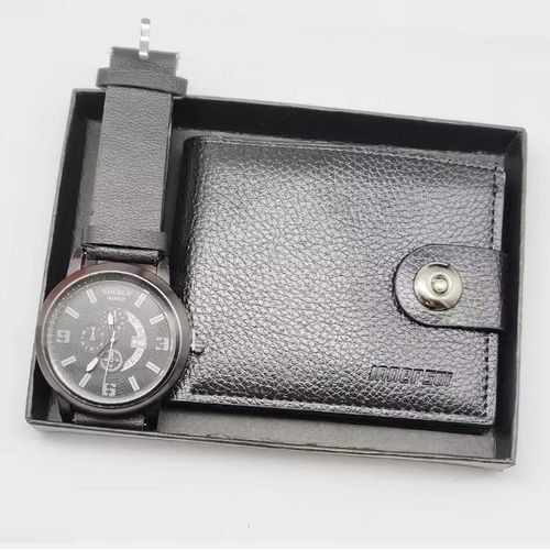 product_image_name-Raglan-2 Pieces Set Men Top Brand Leather Watch And Wallet Gift Pack-Multi. -1