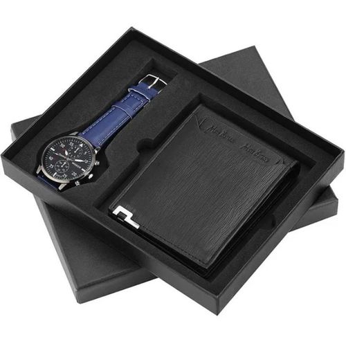 product_image_name-Raglan-2 Pieces Set Men Top Brand Leather Watch And Wallet Gift Pack-Multi. -3