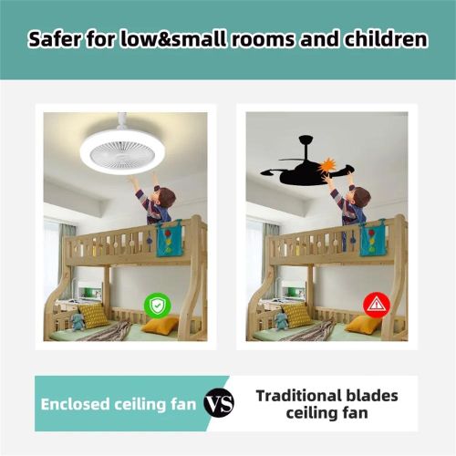 WakeView E27 Ceiling Fan Light lamp Remote Control Multi-function Ceiling Fans LED Light 3 Gear time set - image 5