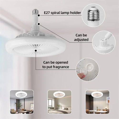WakeView E27 Ceiling Fan Light lamp Remote Control Multi-function Ceiling Fans LED Light 3 Gear time set - image 7