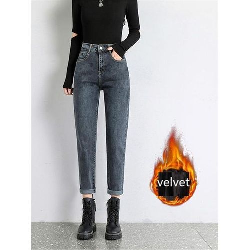 Vintage high-waisted jeans women Korean style work pants jeans