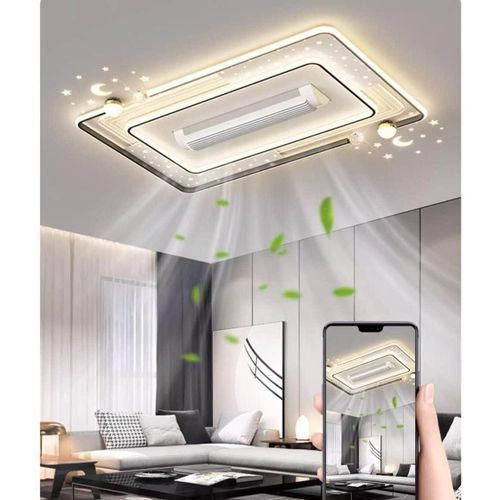 Generic Ceiling fan with Light Bulb - Remote Control - Bladeless Ceiling Fan with Dimmable LED Light – Smart App & Remote Control Celestial Ceiling Fan Light