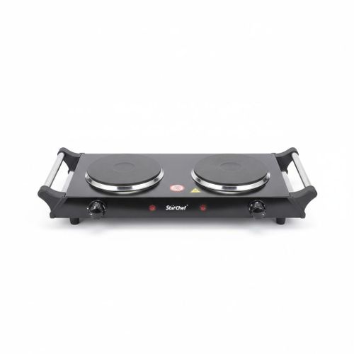 STAR CHEF Double Electric Hot Plate - Adjustable Temperature, Portable Cooking Stove, Black