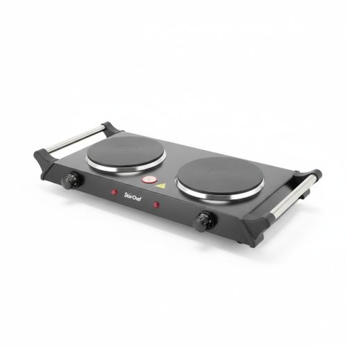 STAR CHEF Double Electric Hot Plate - Adjustable Temperature, Portable Cooking Stove, Black - image 2